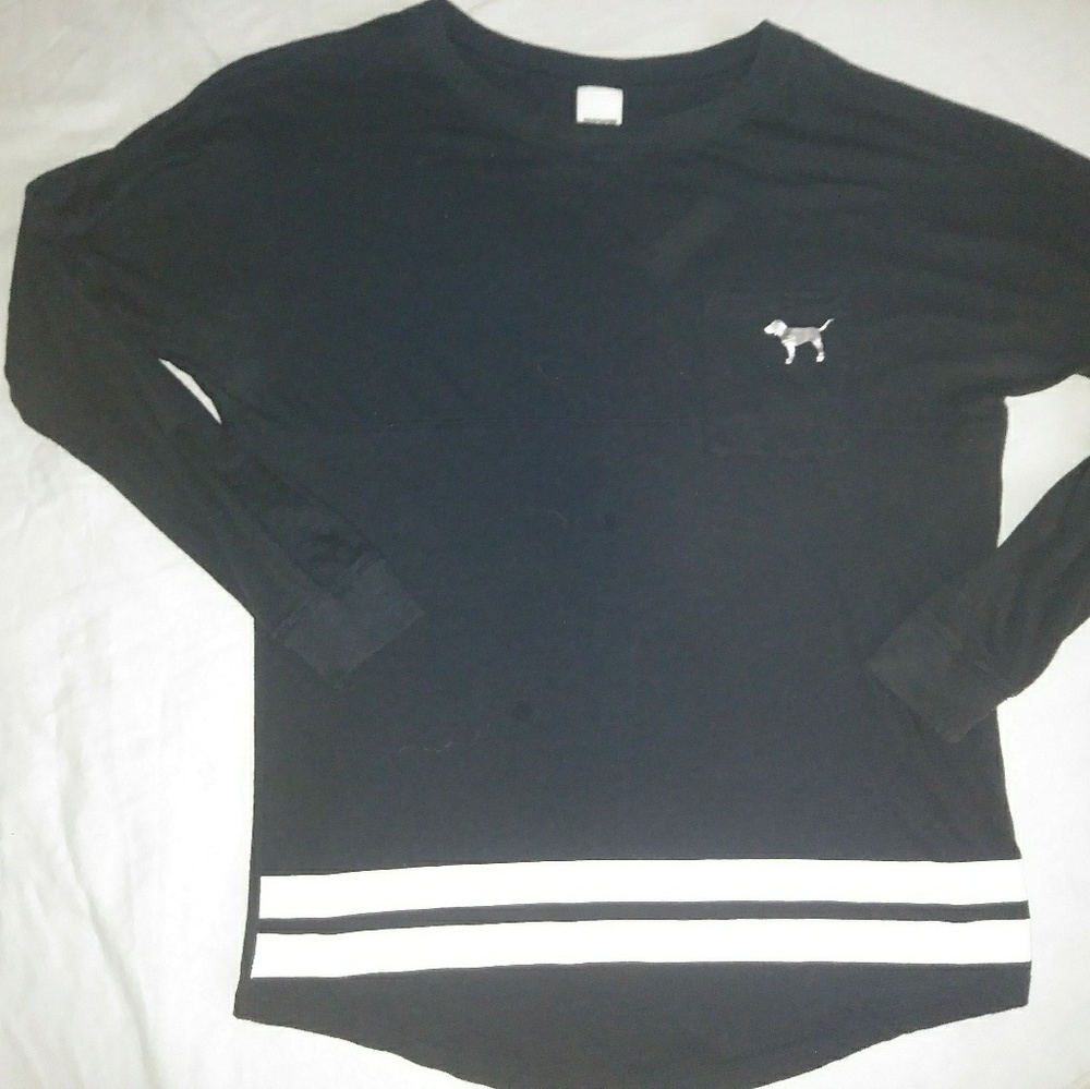 Pink md long sleeve bling pocket tee - Picture 2 of 5